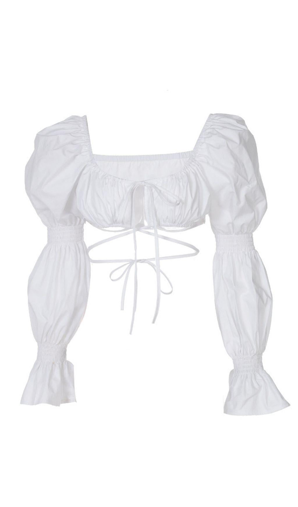 WEISSES GERAFFTES KORSETTOP