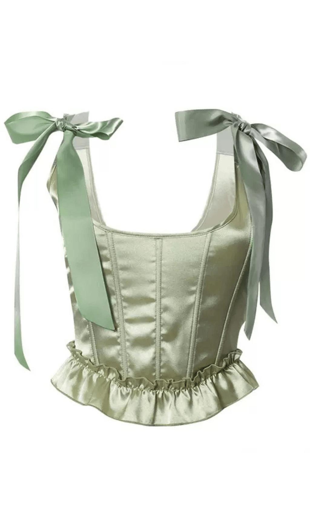 Tunika-Oberteil mit Schleife an den Schultern.