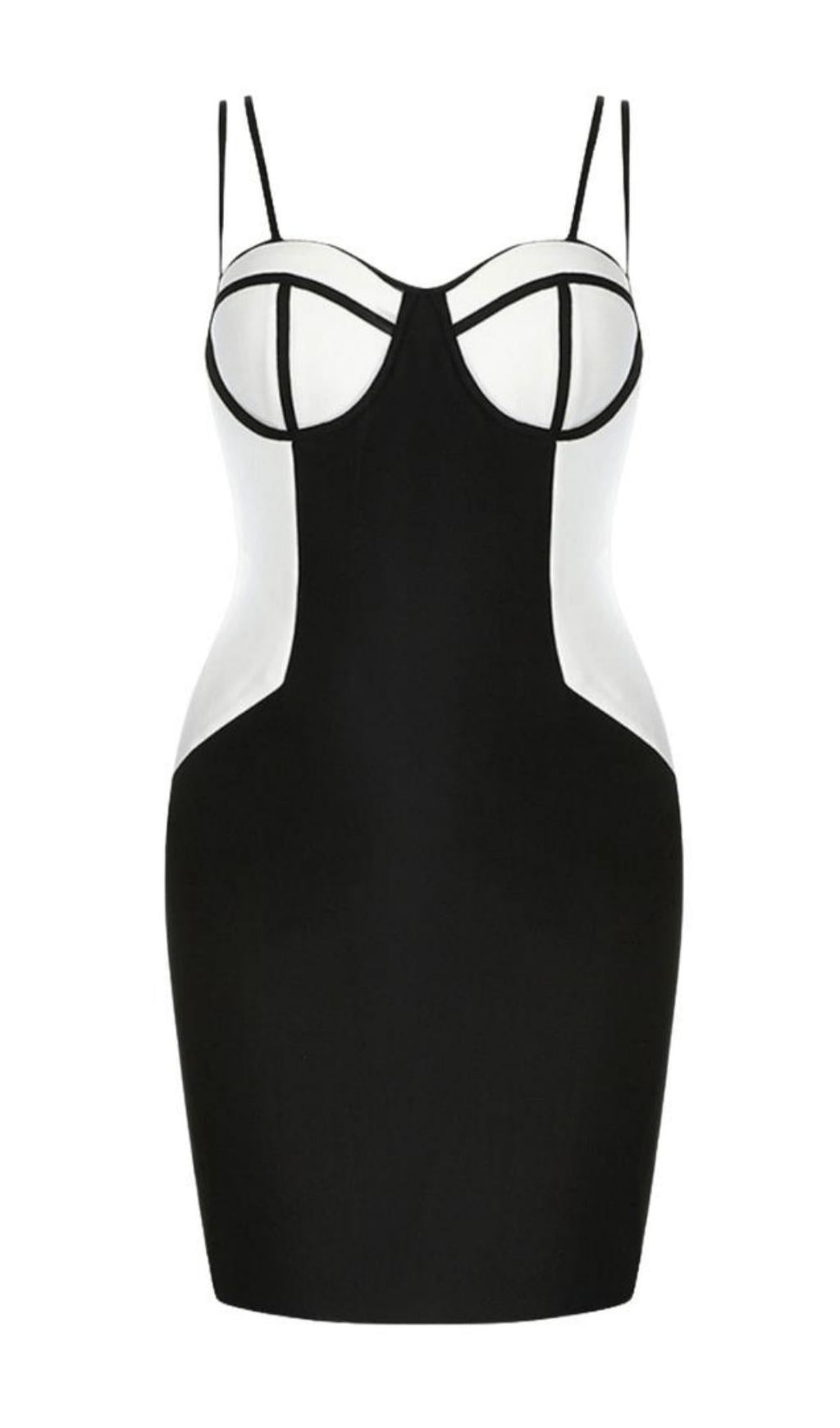 SLING-KLEID MIT NIEDRIGEM AUSSCHNITT UND ÄRMELN