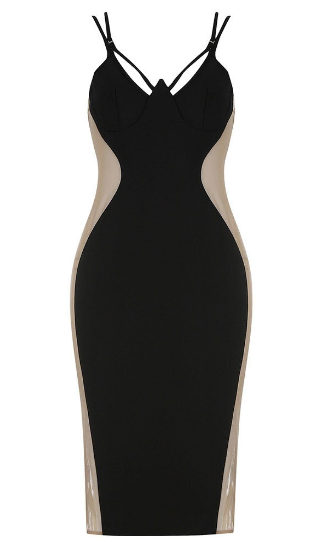 ABITO TRASPARENTE CON PIZZO LATERALE