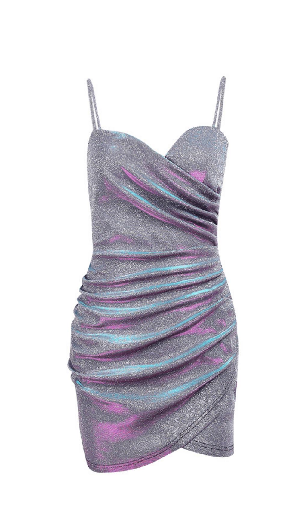 SHINY CROSS STRAP DRESS.