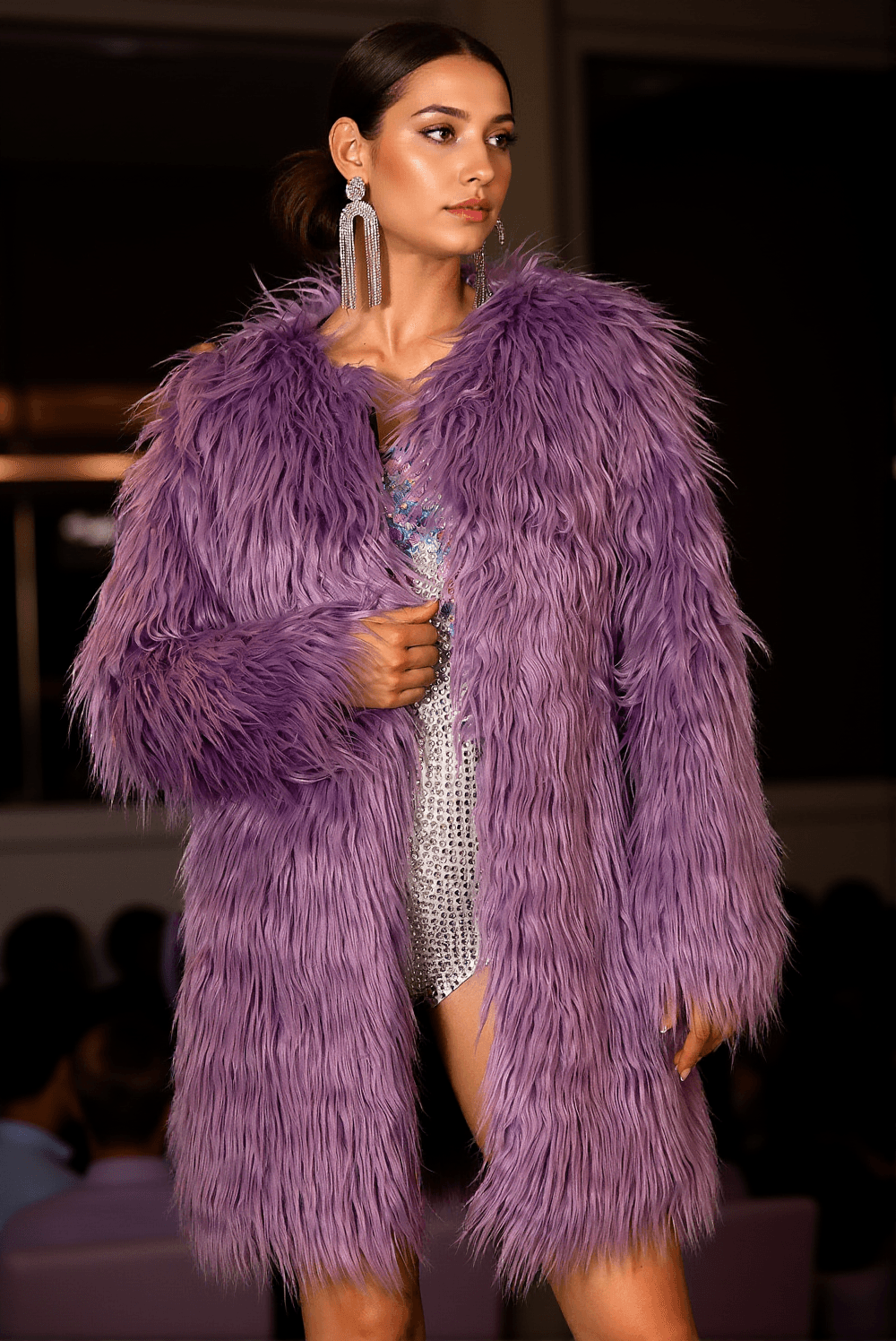 TOTIDI PURPLE CONCERT ECO-FUR JACKET