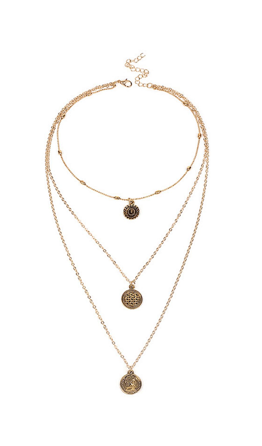 PORTRÄTMEDAILLE MEHRSTUFIGE HALSKETTE