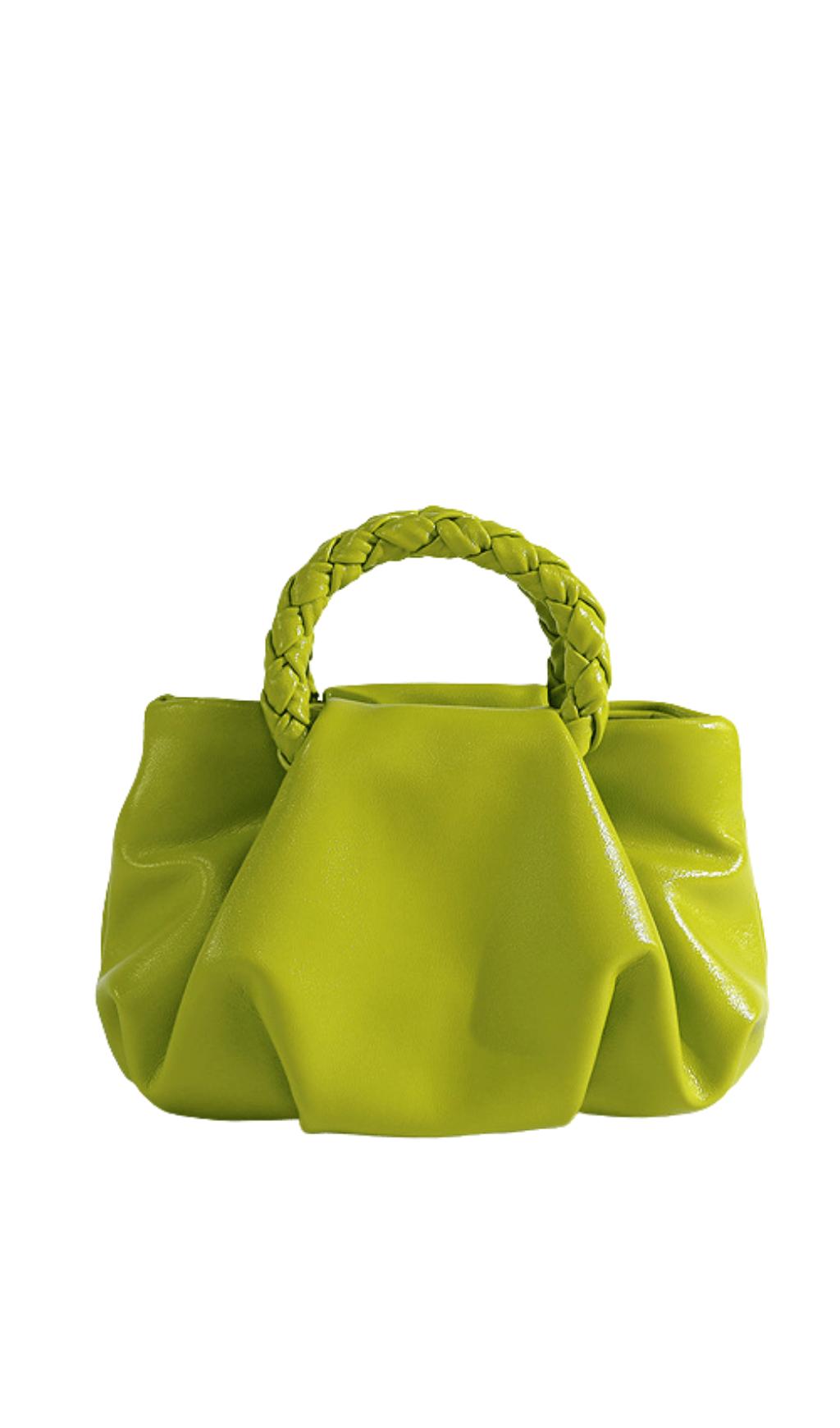 PLISSIERTE GEWEBTE HANDTASCHE