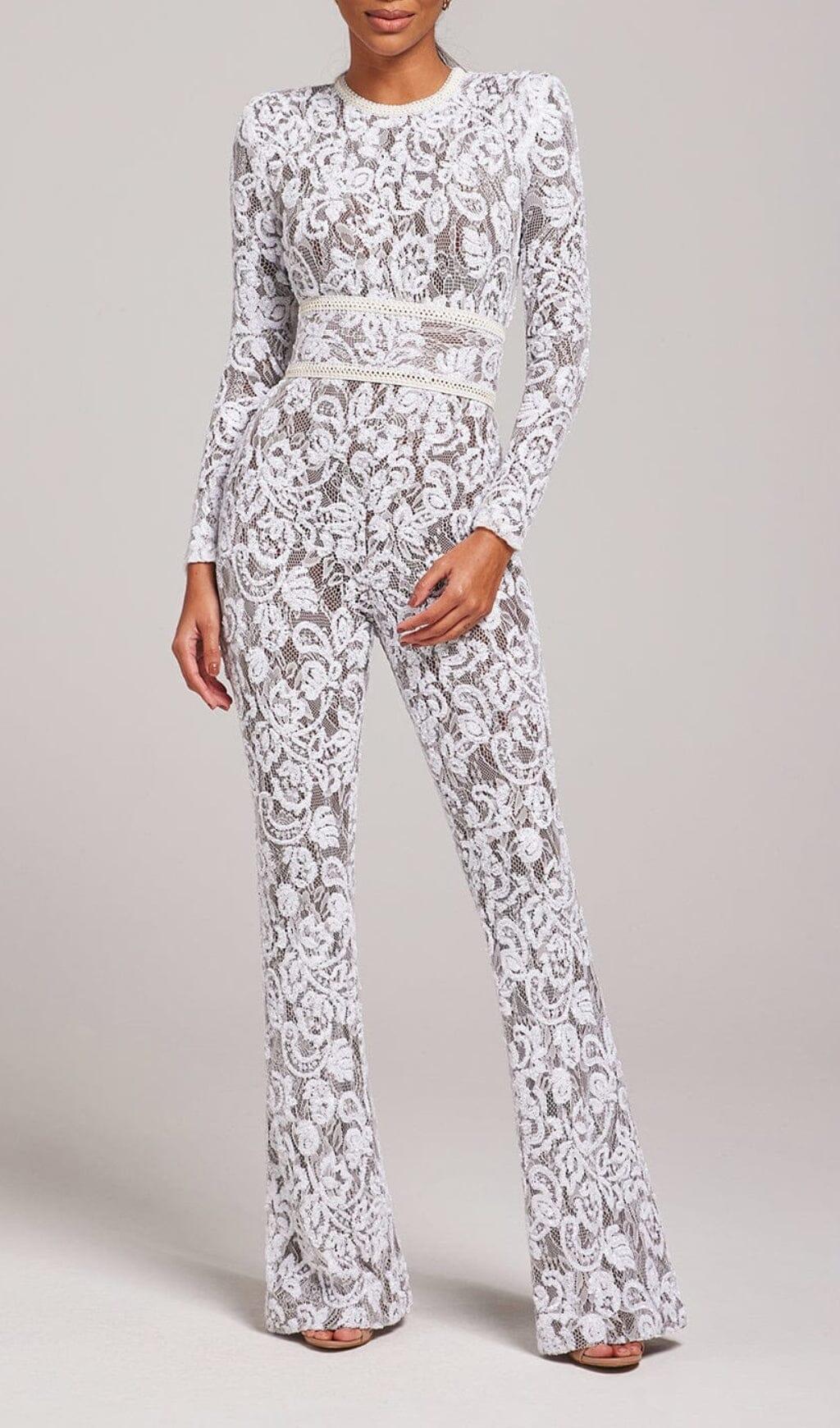 WHITE DARK NUDE JUMPSUIT