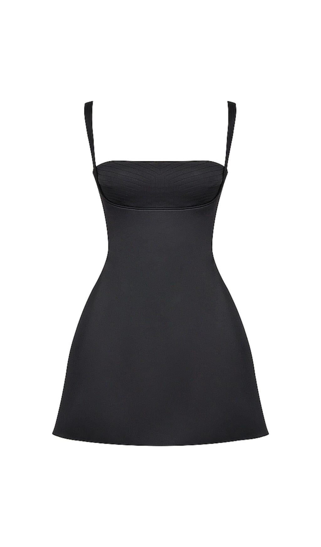 SATIN MINI DRESS IN BLACK