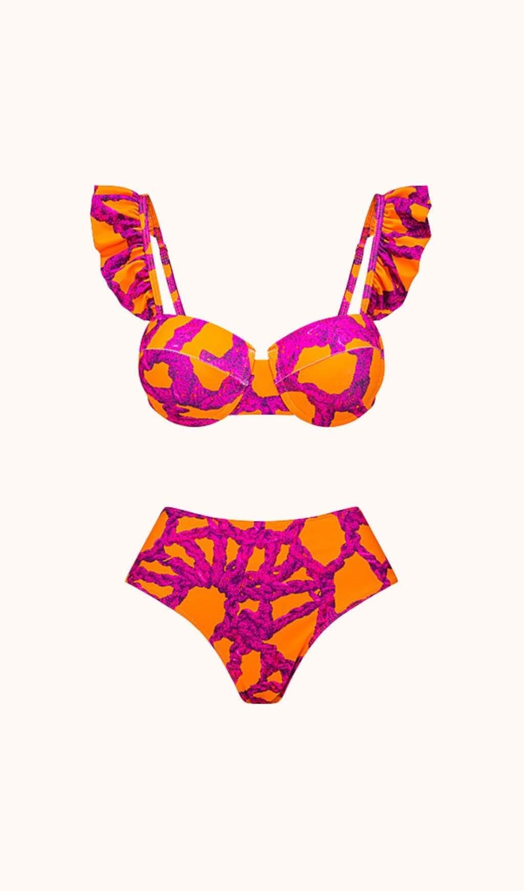SET BIKINI A DUE PEZZI CON STAMPA A VOLANT SALEM