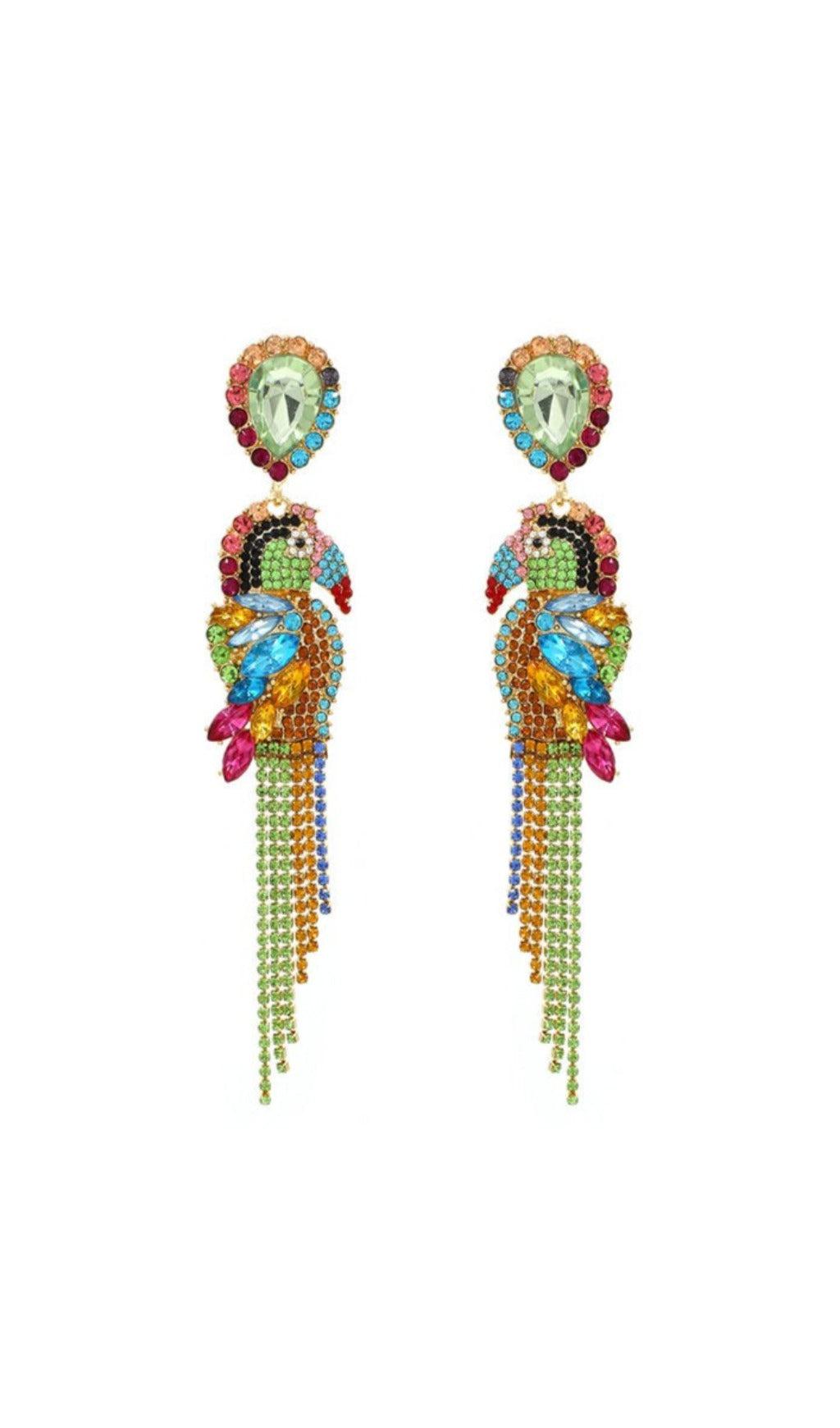 Ohrringe mit Papagei-Diamanten