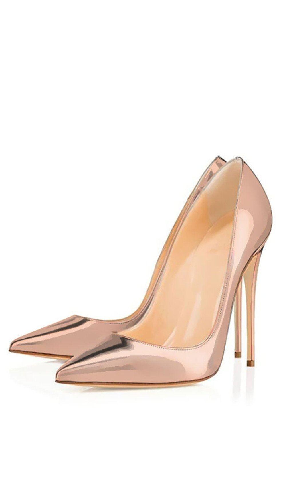 SCARPE CON TACCO A SPILLO ORO ROSA