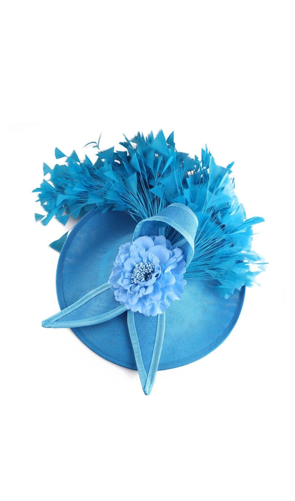 Modern delicate pigeon deals blue fascinator with fethers, blue stone wedding headpiece, cocktail baby blue feather fascinator