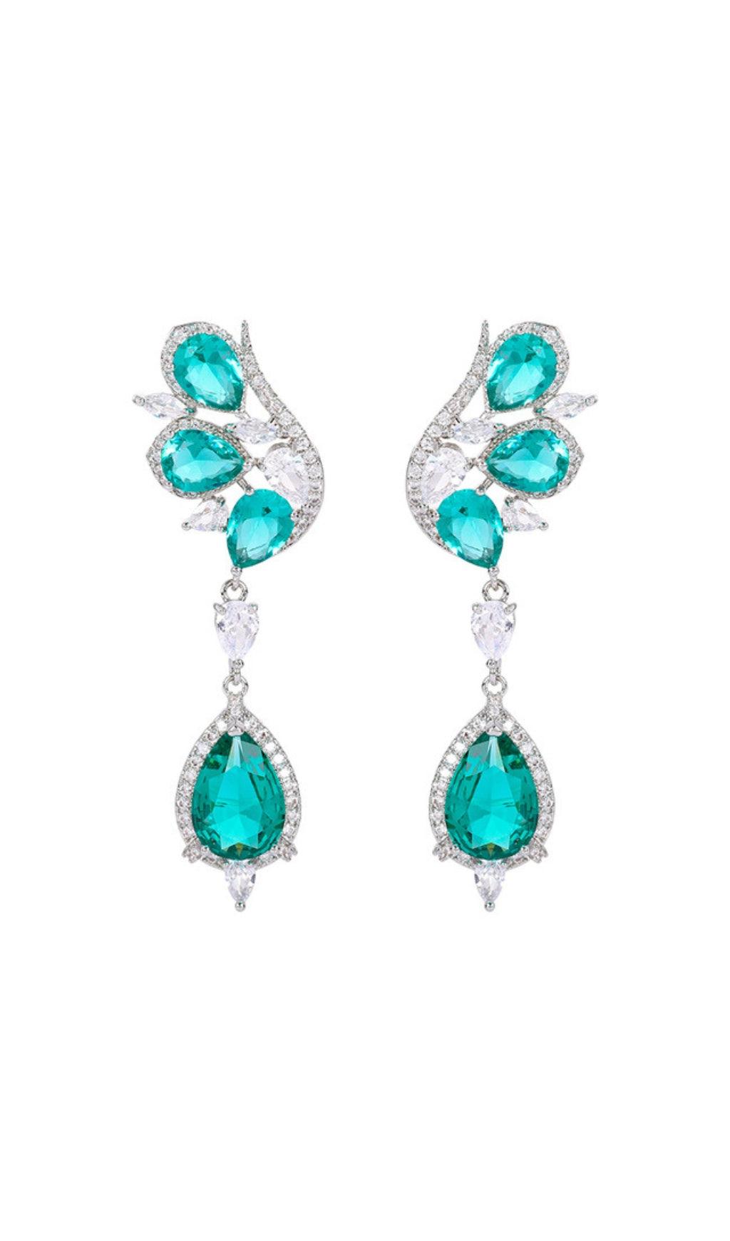 DIAMOND BUTTERFLY TOPAZ EARRINGS