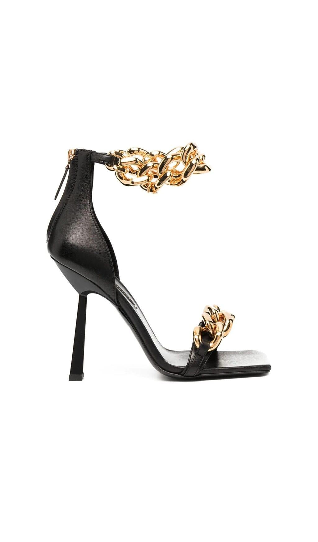 TACCO QUADRATO CON CATENA IN NERO