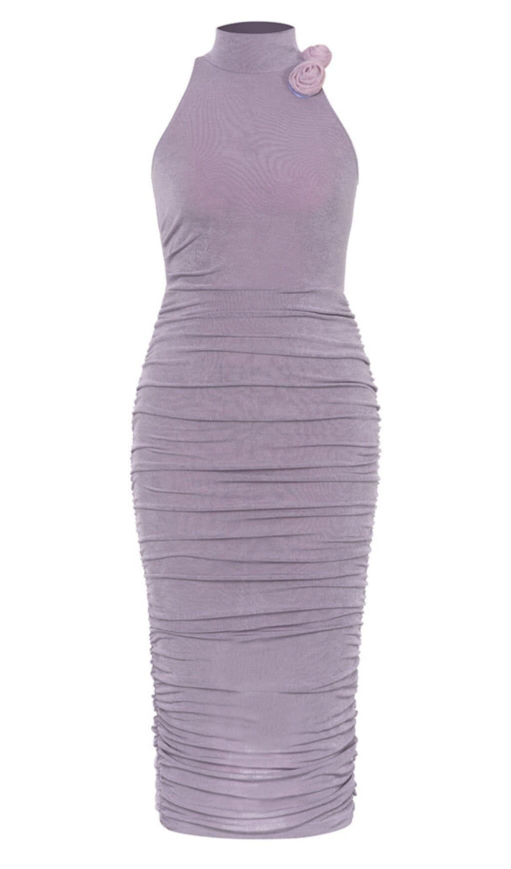 Verziertes Bandage-Midikleid in Lavendel