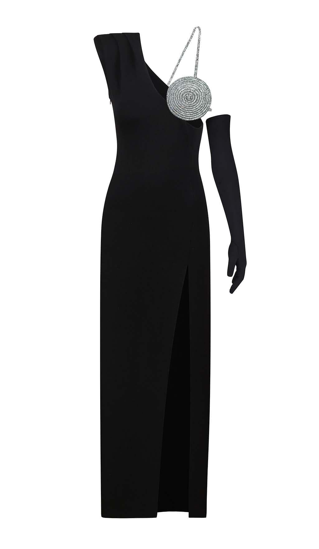 EXCLUSIVECM ASYMMETRISCHES HIGH-LOW-KLEID IN SCHWARZ