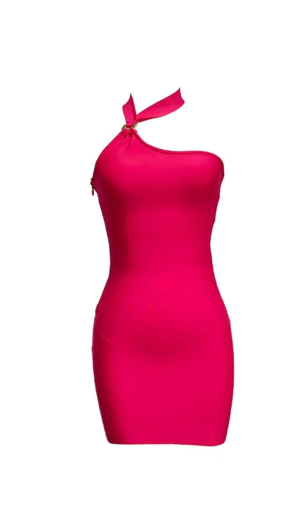 MINI ABITO CON SCOLLO A V E SPALLE SCOPERTE