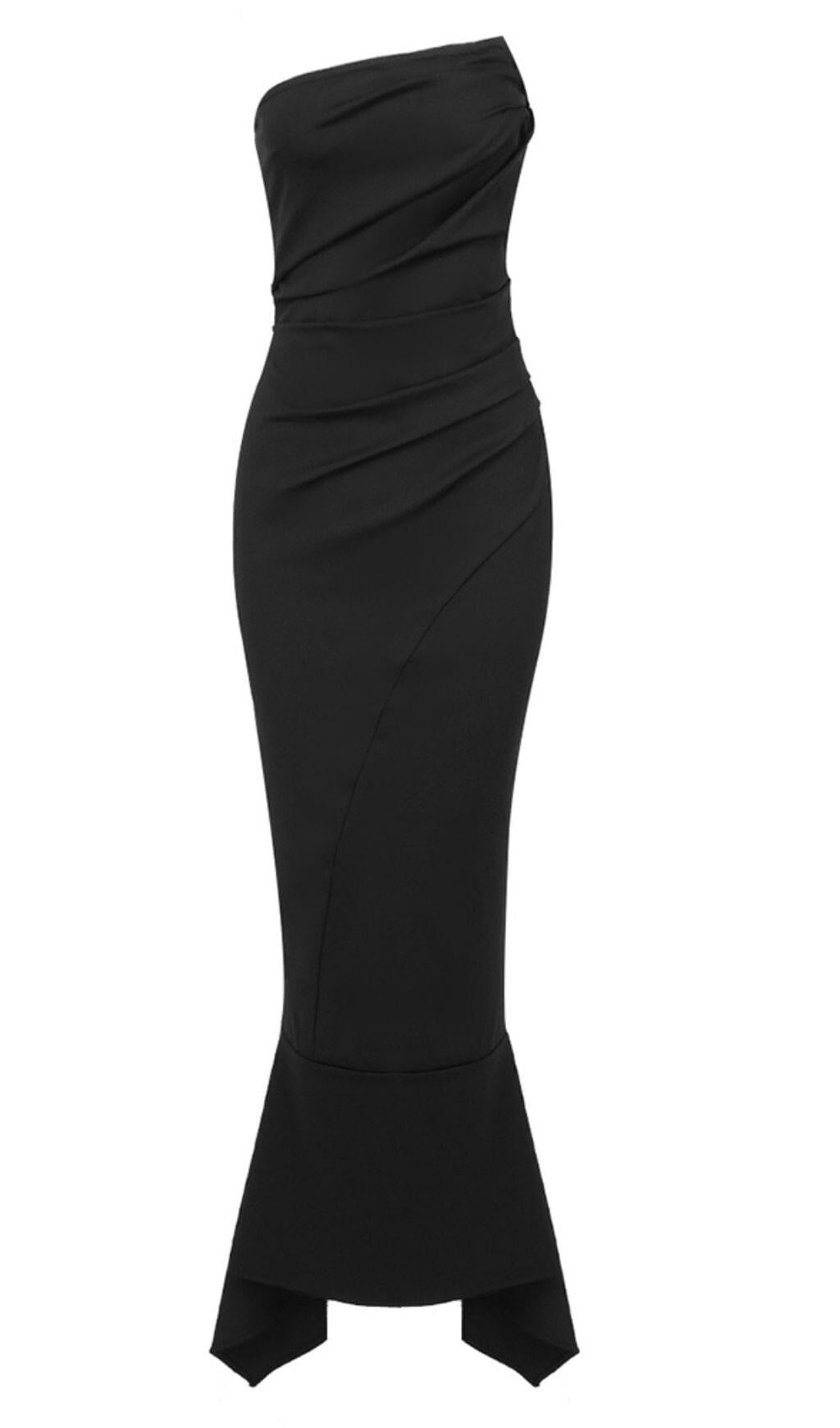 ABITO LUNGO CON SPALLE SCOPERTE NERO