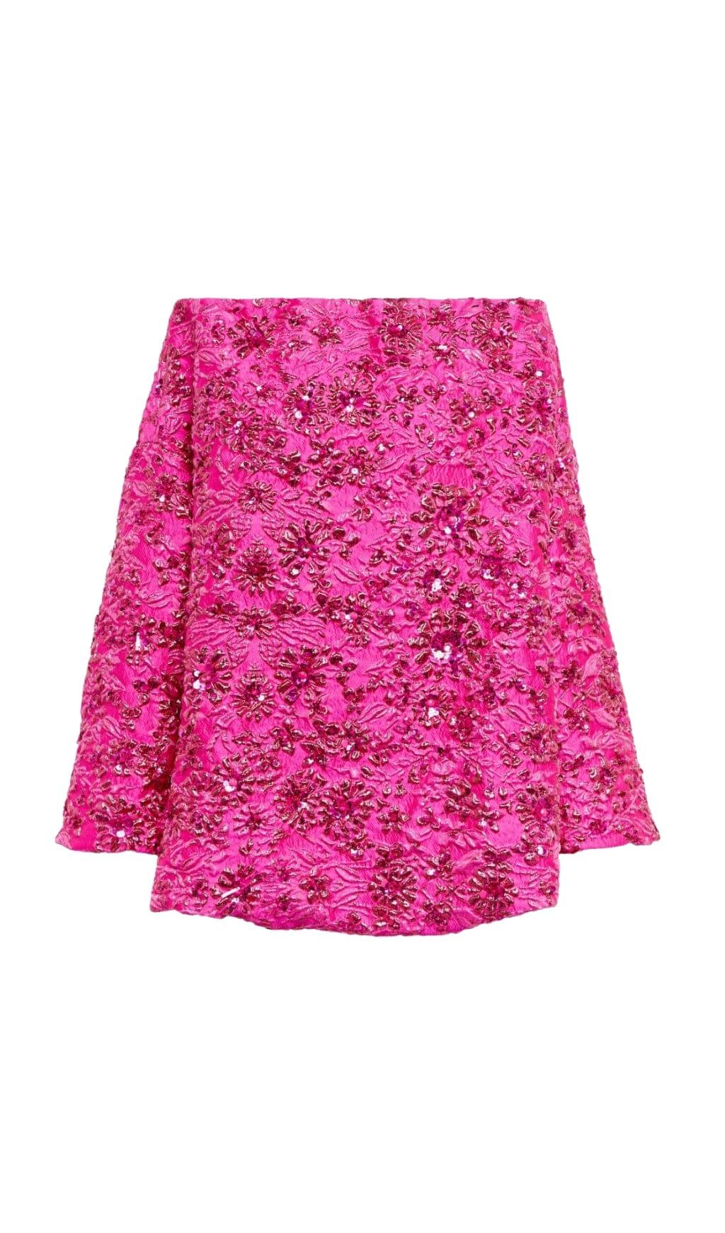 MINI ABITO CON SPALLE SCOPERTE E PAILLETTES ROSSO