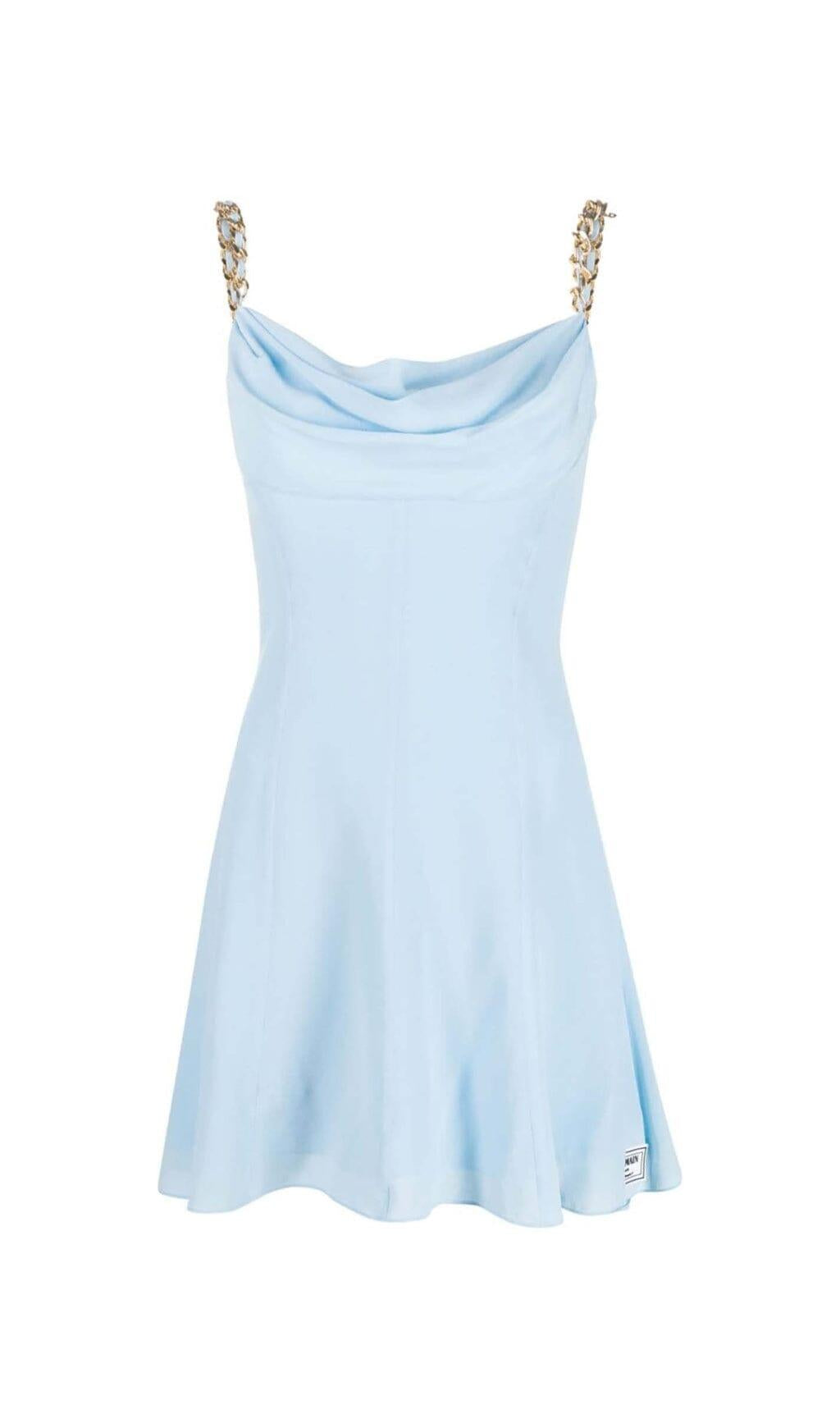 MINI ABITO SVASATO CON SPALLINE BLU