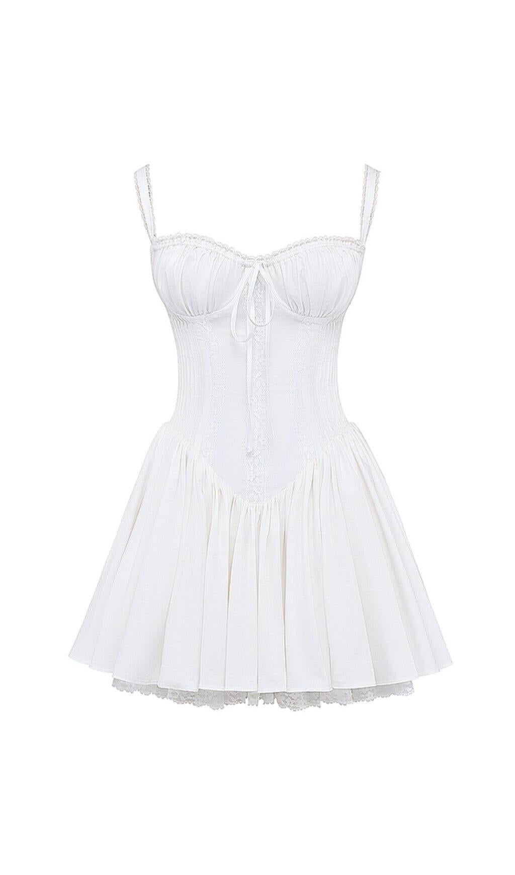 WEISSES SPITZENKORSETT-MINIKLEID