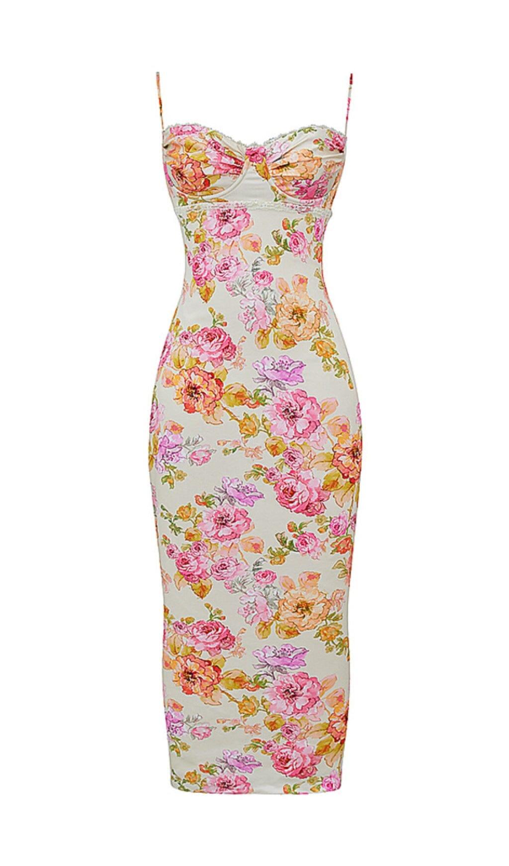 IVORY FLORAL MAXI DRESS