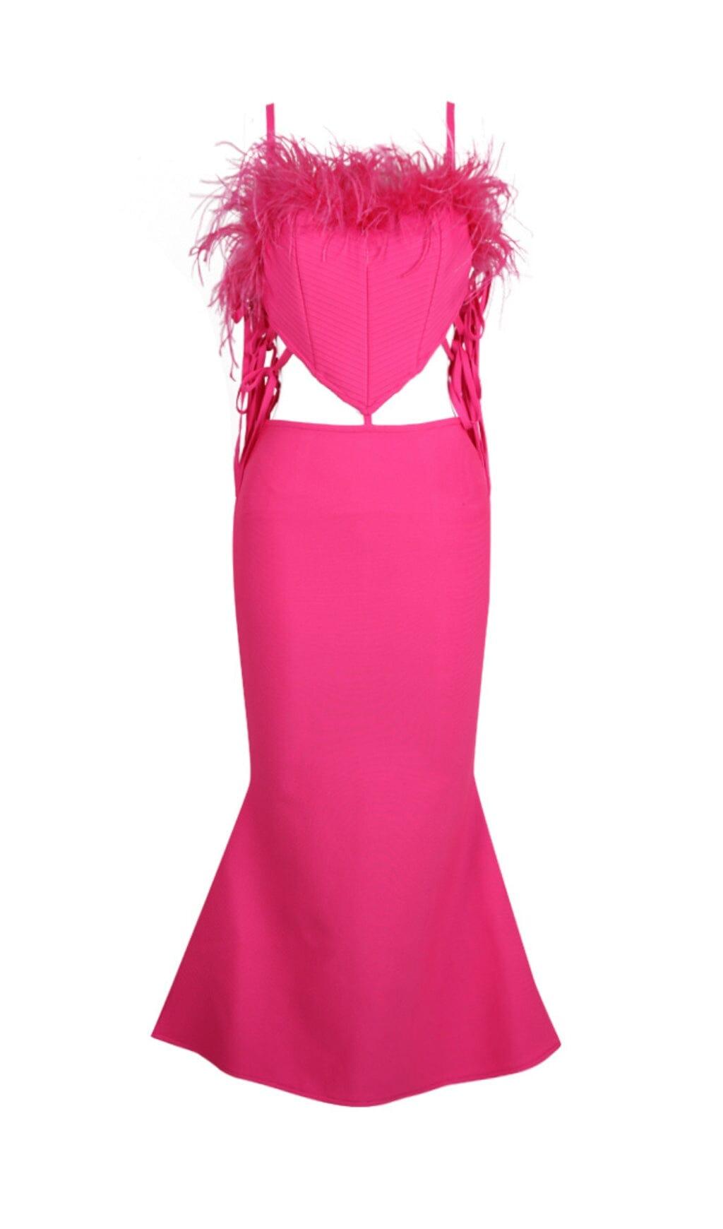 Bandage-Kleid mit Federausschnitten