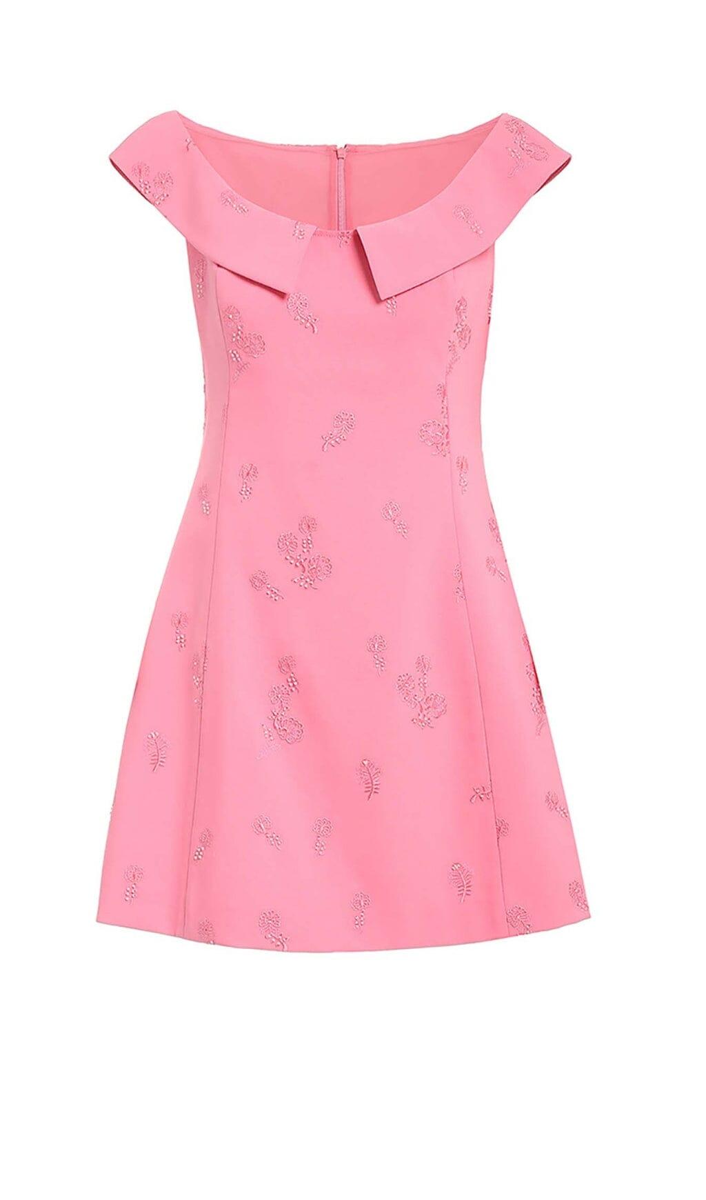 MINI ABITO RICAMATO SENZA MANICHE ROSA