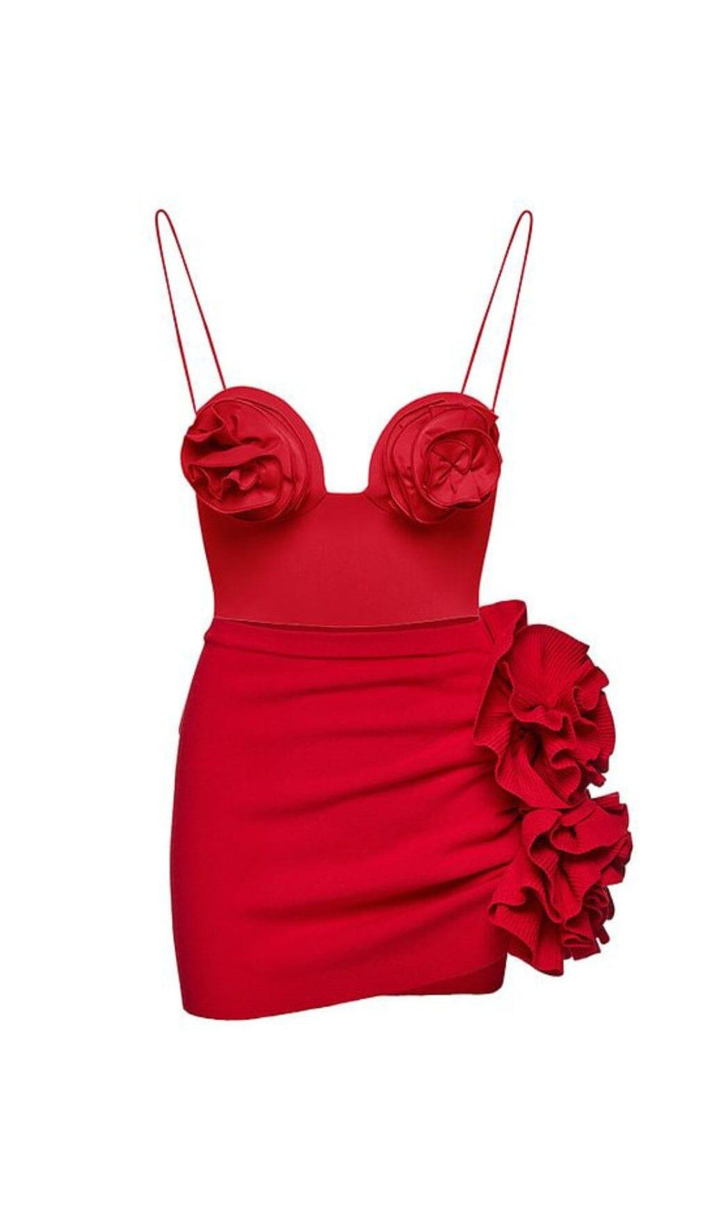 Einteiliger Badeanzug mit 3D-Blumenmuster und Rock