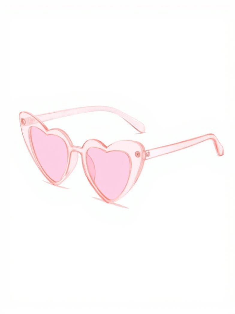 FLAVIA CLEAR HEART GLASSES IN PINK