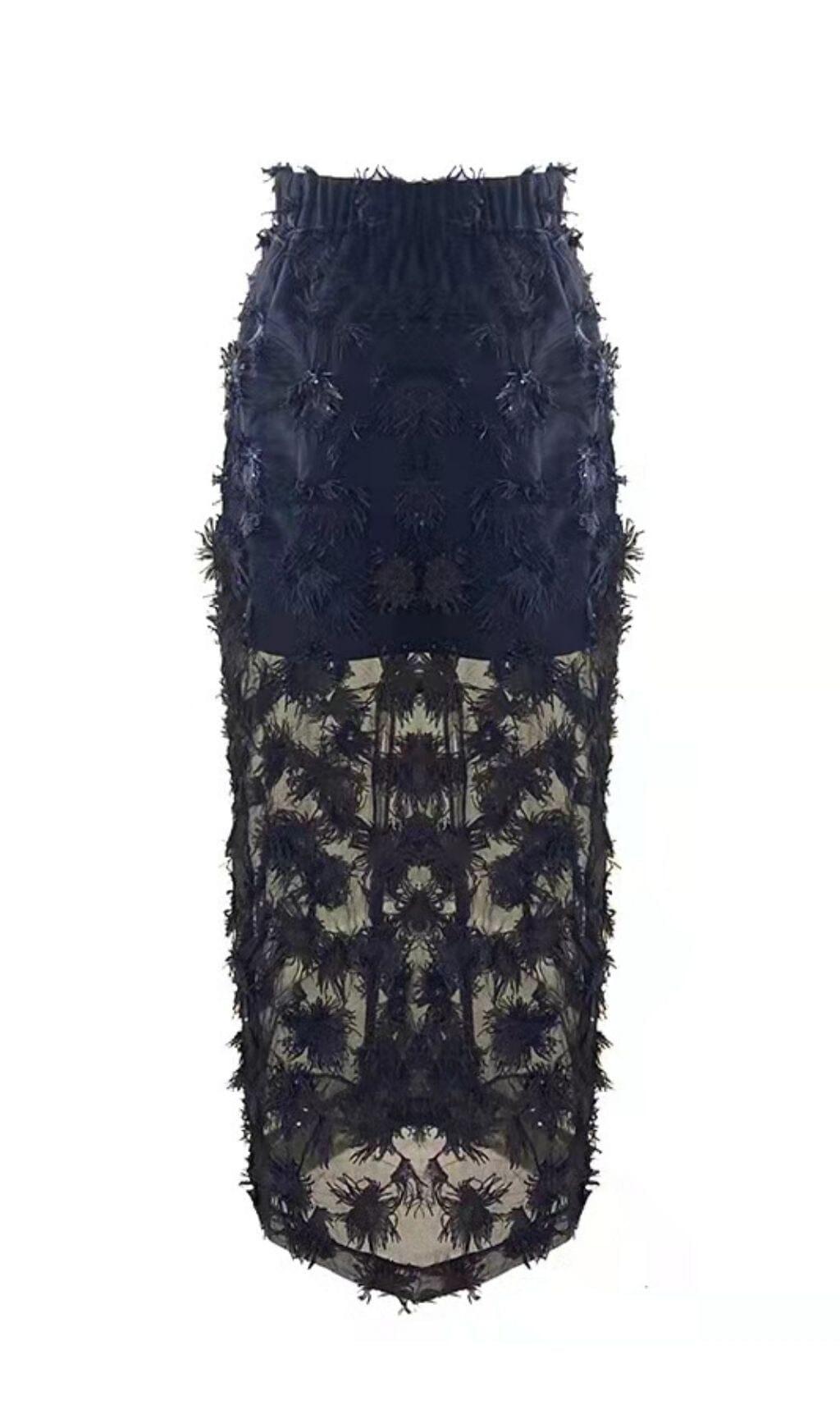 SCHWARZER STRANDROCK AUS SPITZE