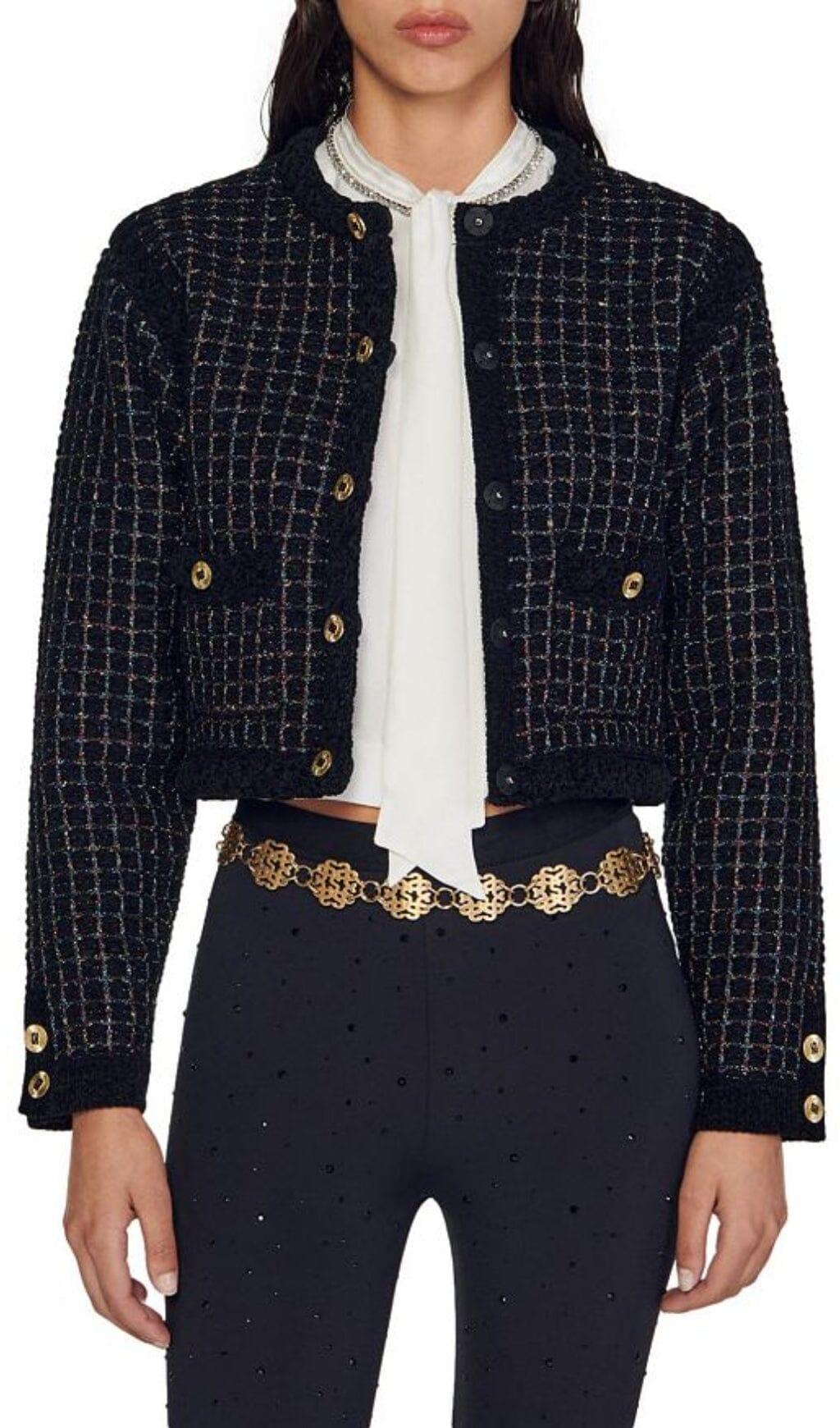 STRUKTURIERTER TWEED-CARDIGAN-PULLOVER