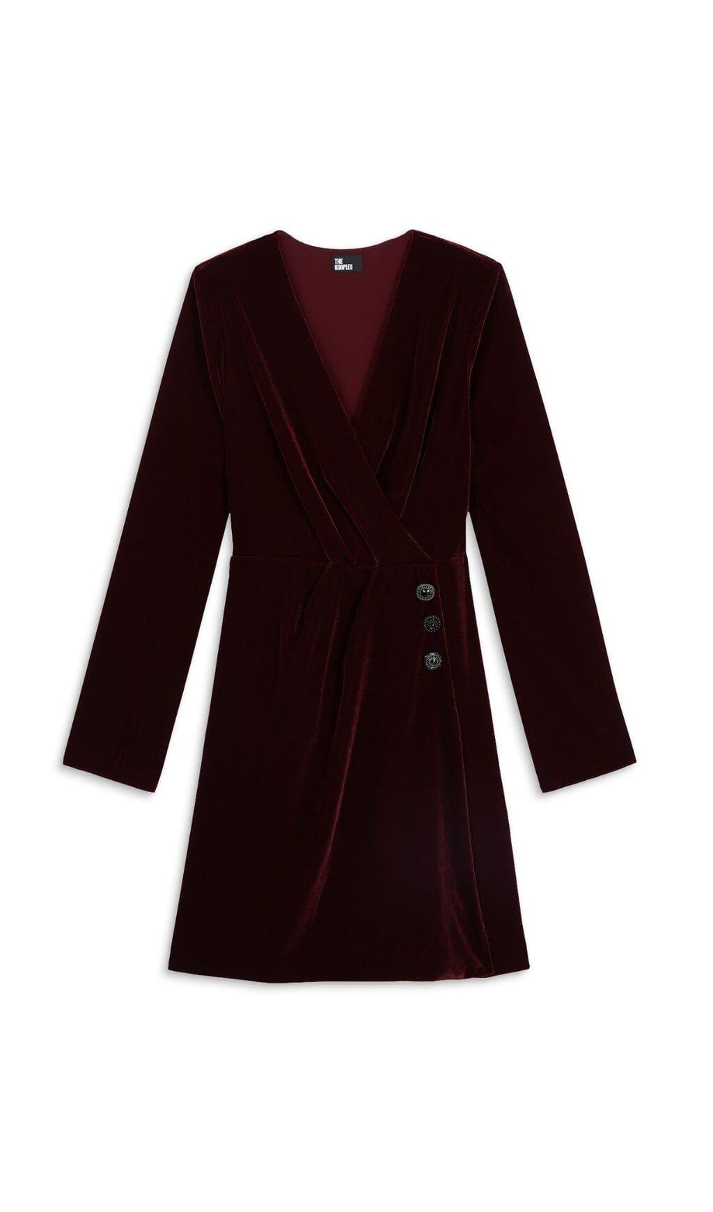 MINI ABITO IN VELLUTO FINTO AVVOLGENTE