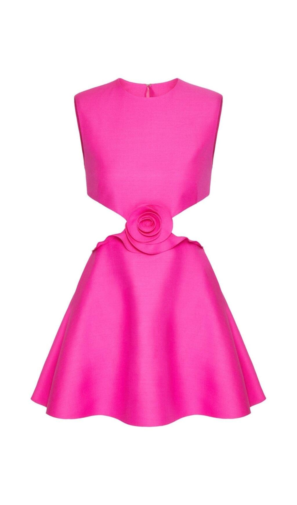 MINIKLEID MIT ROSENAPPLIKATIONEN UND CUT-OUT