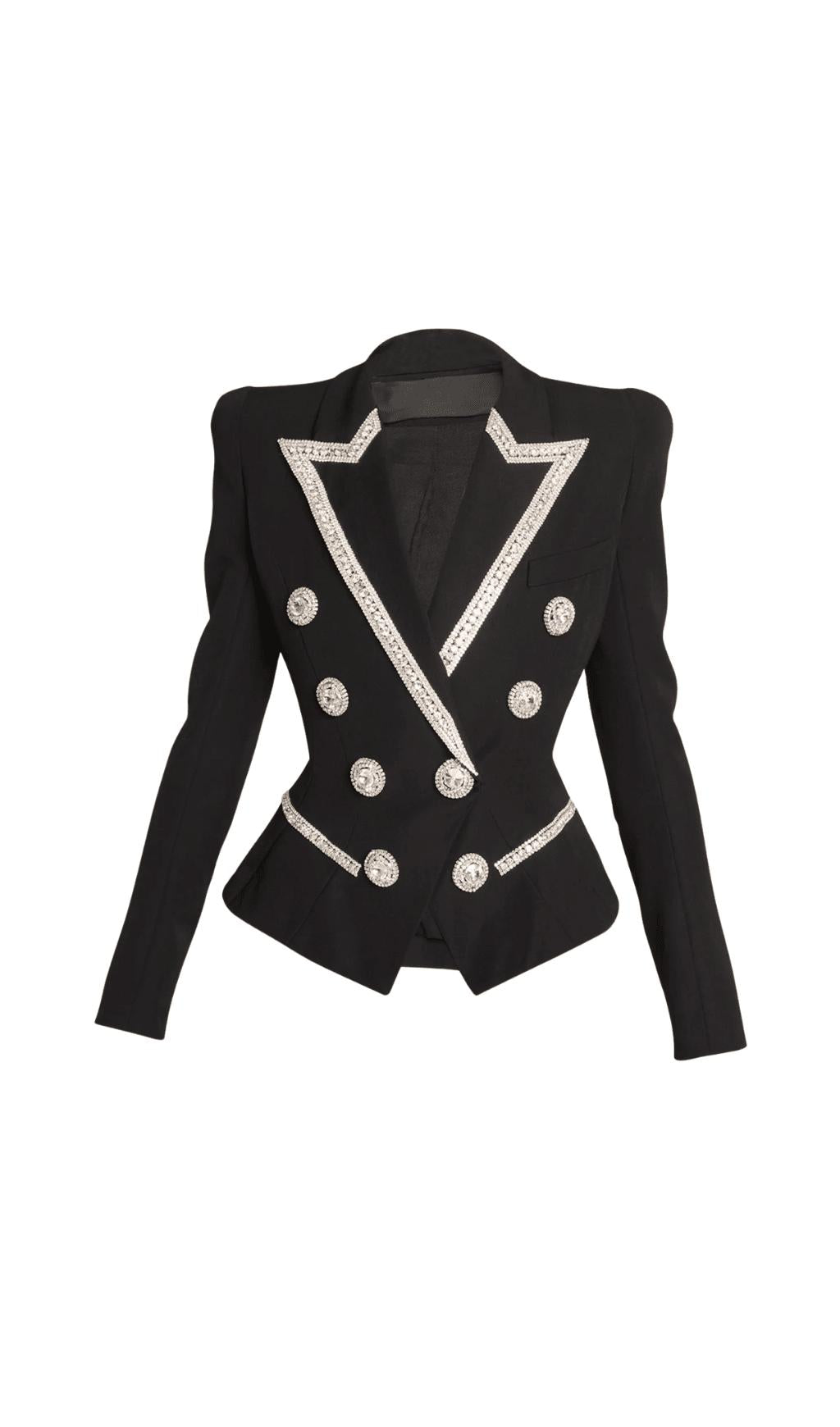 BESTICKTER ZWEIREIHIGER JACKENANZUG MIT 8 KNÖPFEN