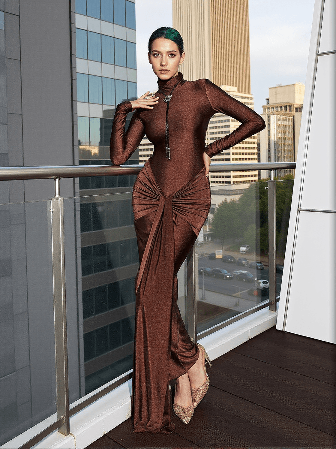 ABITO LUNGO A MANICHE LUNGHE RUMAYSA