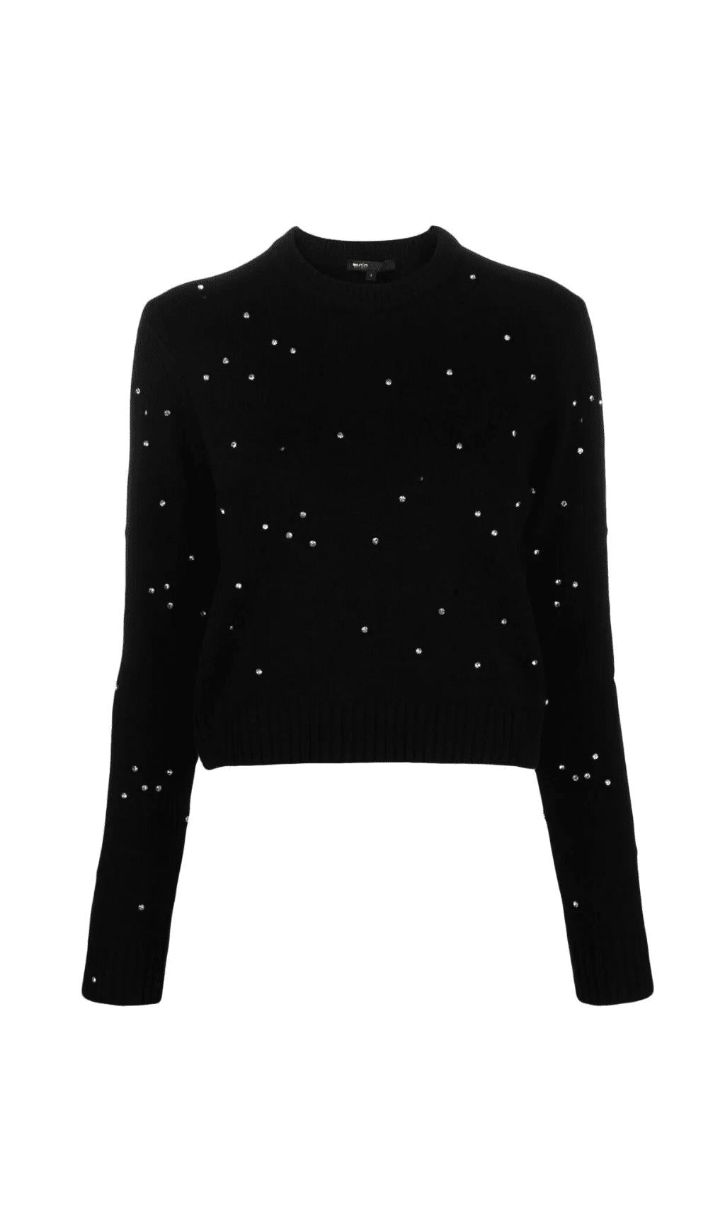 STRASS-VERZIERTER PULLOVER
