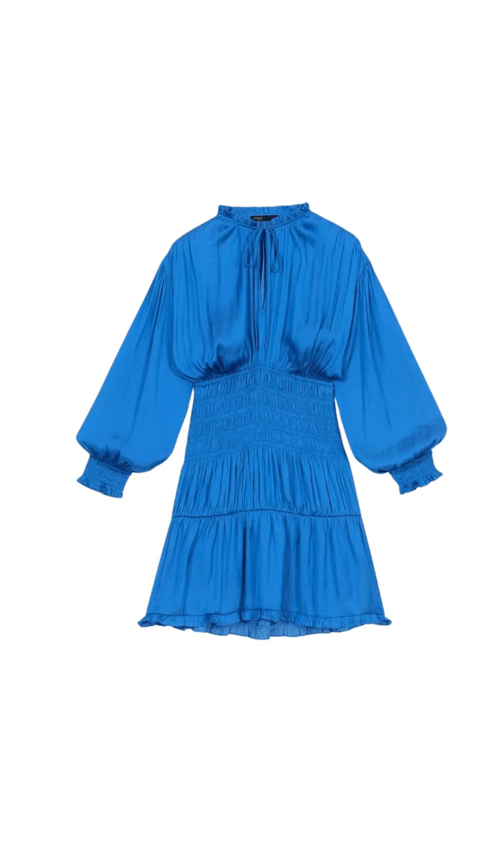 KLEID MIT GESMOKERTEM BESATZ