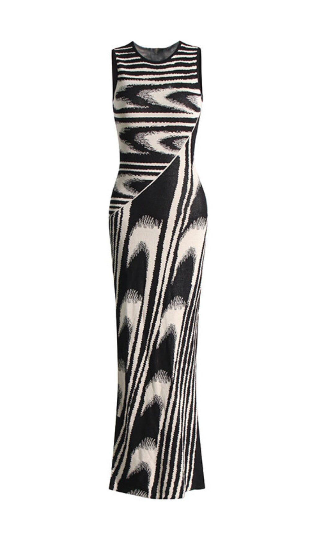 ÄRMELLOSES MAXIKLEID AUS STRICK