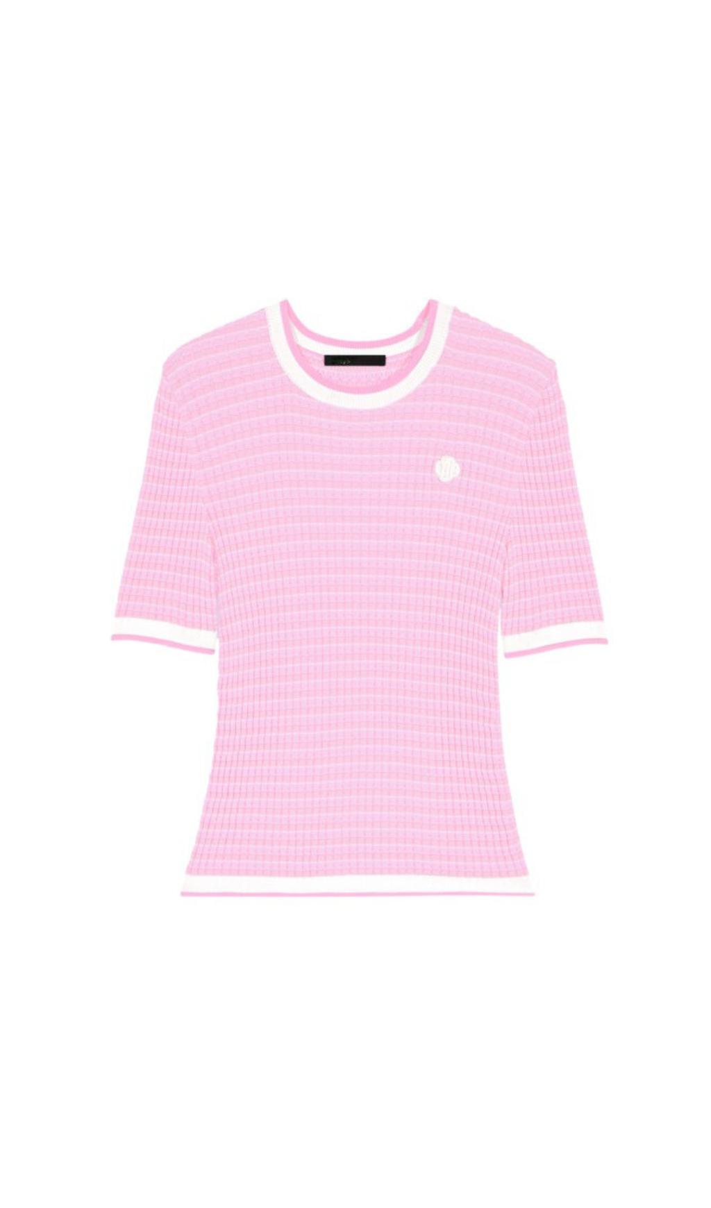 MAGLIONE A MANICHE CORTE ROSA