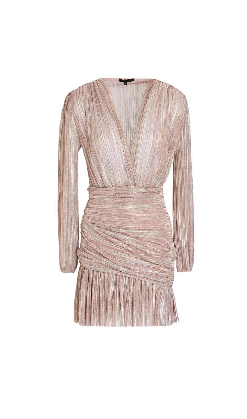 RUNNYLO MINIKLEID AUS METALLMesh MIT RÜSCHEN