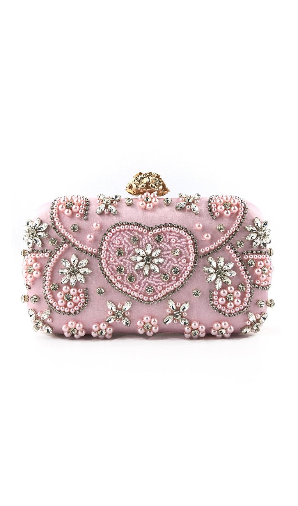 Clutch mit Perlen und Diamanten