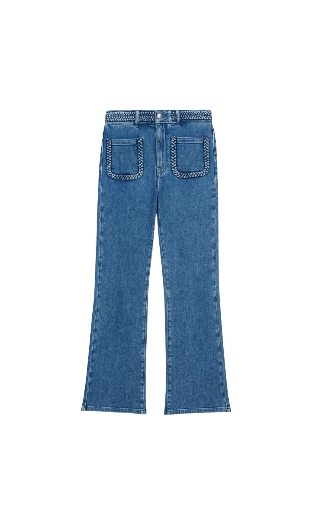 JEANS MIT GEFLOCHTENEM BESATZ