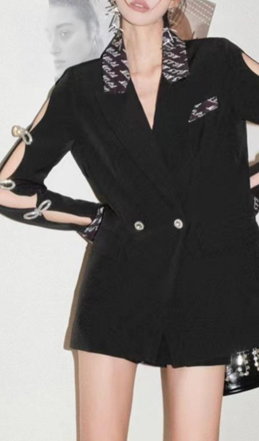 Zweireihige Anzugjacken mit Strass-Schleife und ausgehöhlten Ärmeln