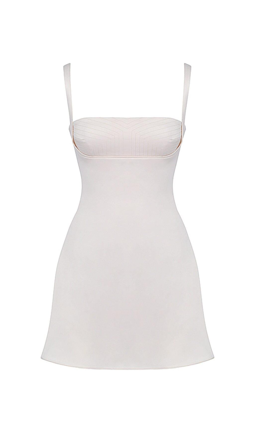 VINTAGE CREME MINIKLEID