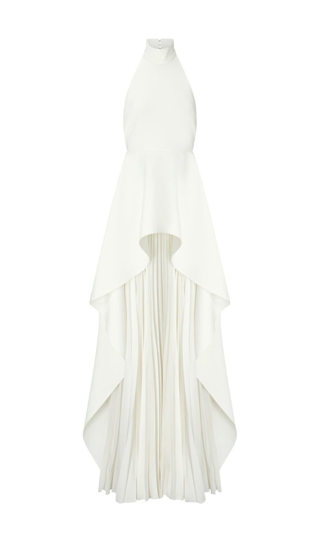 BANDAGE HALTER UNREGELMÄSSIGES MAXIKLEID IN WEISS