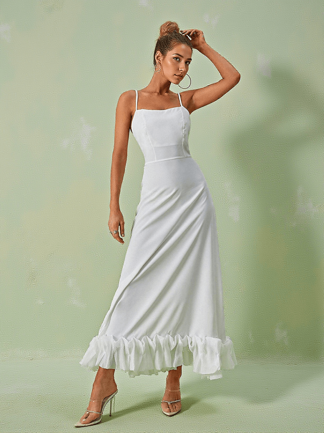 ILSA SPAGHETTI MAXI DRESS IN WHITE