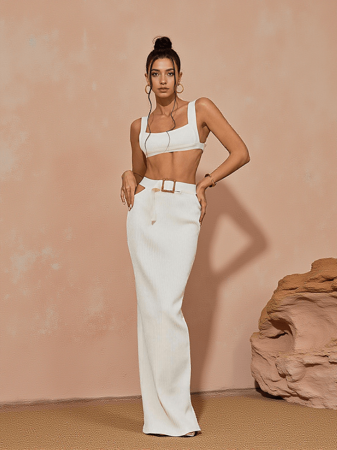 BEATRIX CUTOUT BELTED BANDAGE SET