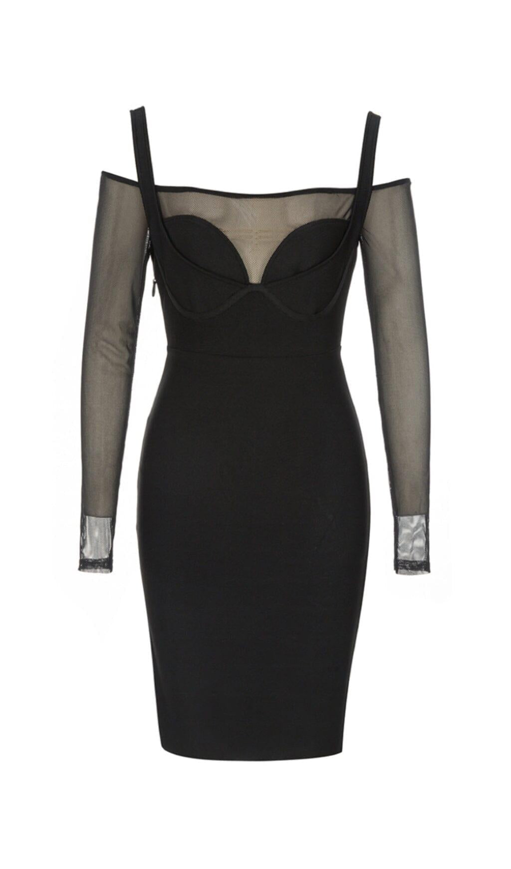 TÜLL-WICKELKLEID IN SCHWARZ