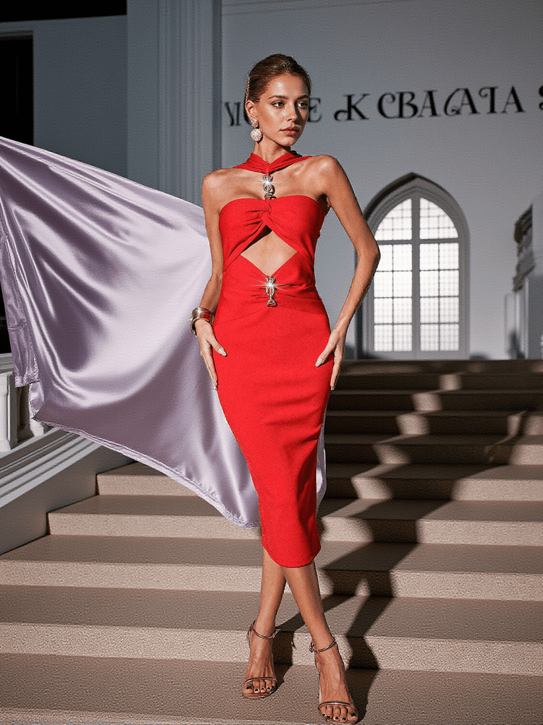 ABITO A FASCIA CON RUCHES CUTOUT OZZIE