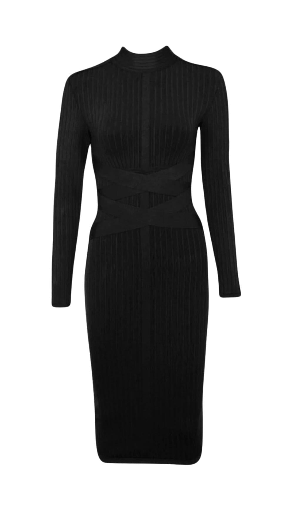 SCHWARZES KLEID MIT BANDAGE-BASIS