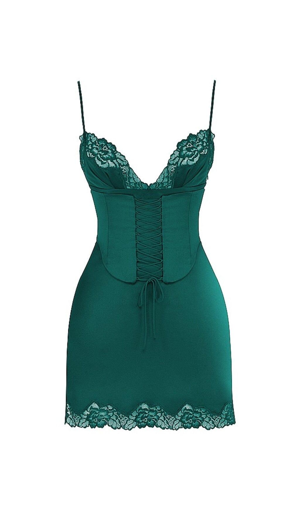 Satin-Korsett-Minikleid